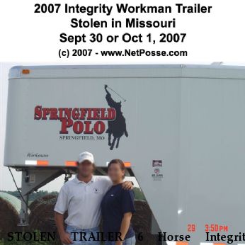 STOLEN TRAILER 6 Horse Integrity Workman, Near rogersville, MO, 65804